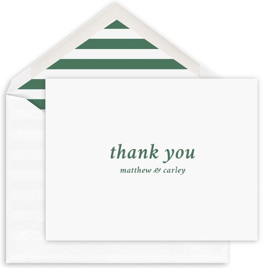 Simple Thank You Folded Note Cards - Raised Ink