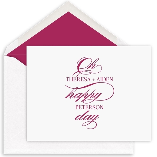 Oh Happy Day Folded Note Cards - Raised Ink