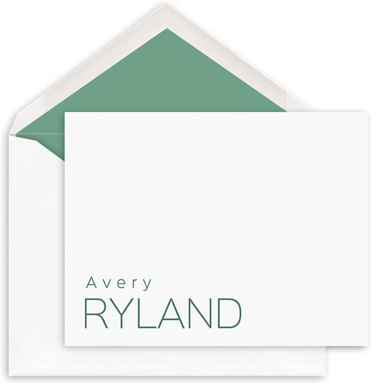 Elevated Corner Folded Note Cards - Raised Ink