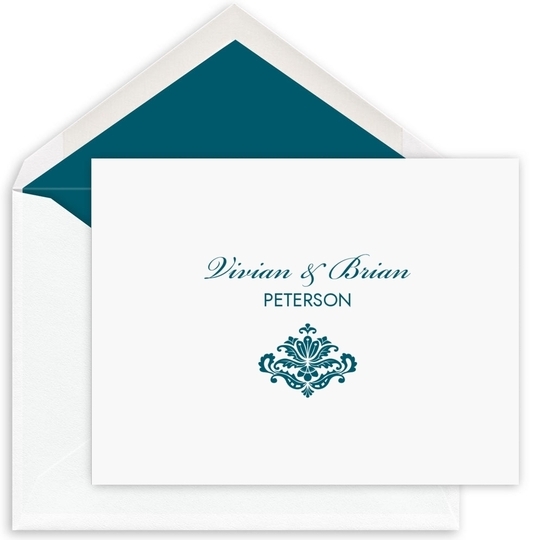 Simply Ornate Folded Note Cards - Raised Ink