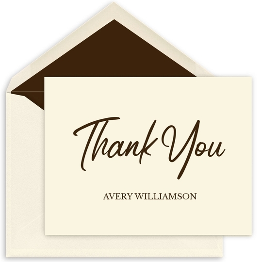 Informal Script Thank You Cards - Raised Ink