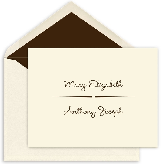 Wendy Two-Name Folded Note Cards - Raised Ink