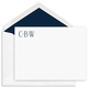 Trio Initial Flat Note Cards - Raised Ink Image 1 of 3
