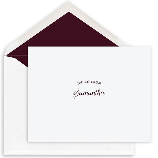 Hello Folded Note Cards - Raised Ink