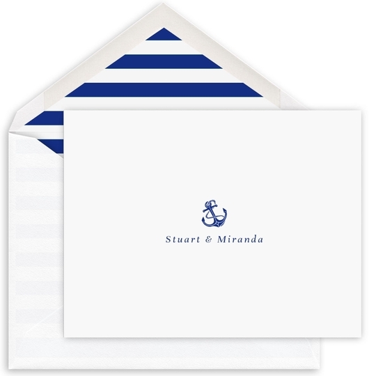 Nautical Motif of Choice Folded Note Cards - Raised Ink