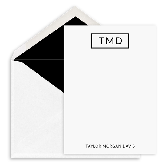 Davis Initials Petite Flat Note Cards