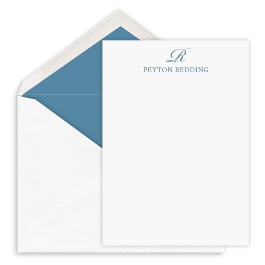 Elegant Script Initial Petite Flat Note Cards