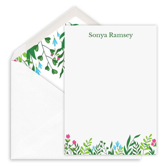 Greenery Petite Flat Note Cards