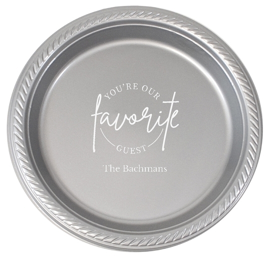 Circle Favorite Guest Plastic Plates