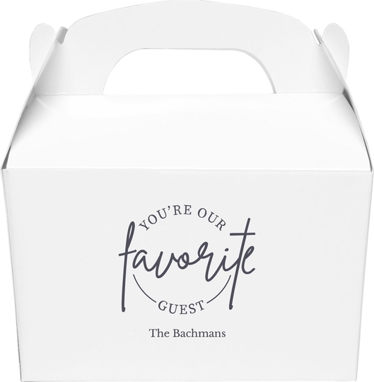 Circle Favorite Guest Gable Favor Boxes