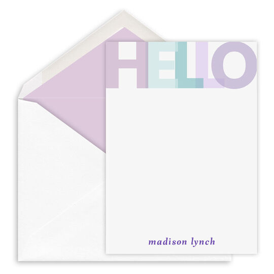 Lavender Hello Petite Flat Notes