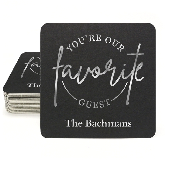 Circle Favorite Guest Square Coasters