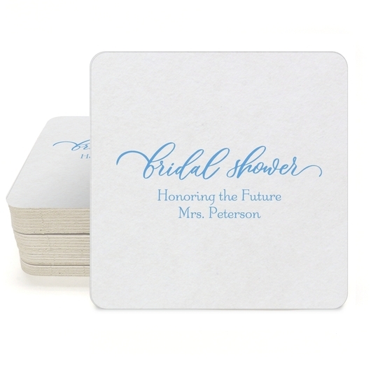 Bridal Shower Swish Square Coasters