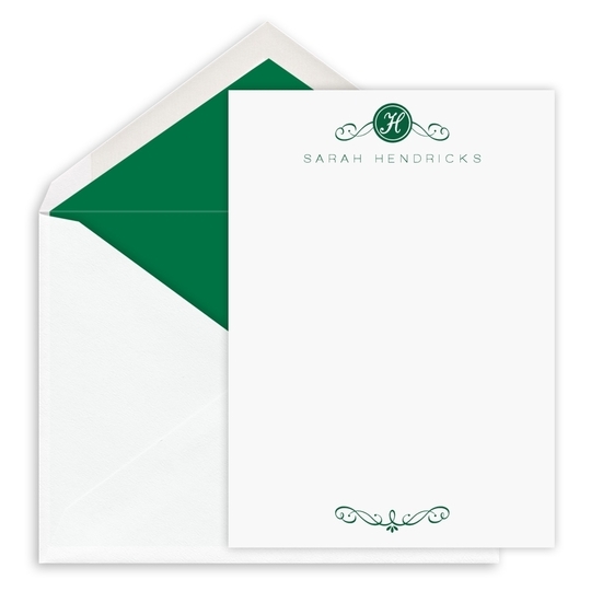 Scroll Initial Petite Flat Note Cards