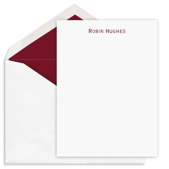 Hughes Flat Note Cards - Raised Ink