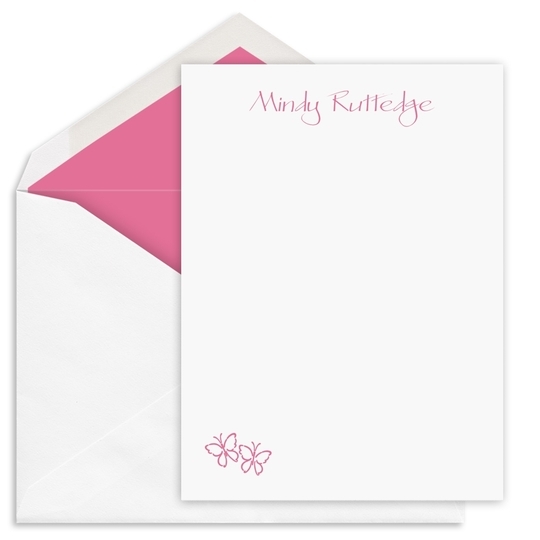 Butterflies Are Free to Fly Flat Note Cards  - Raised Ink