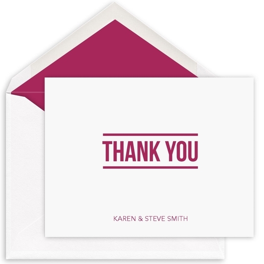 Bold Thank You Folded Note Cards - Raised Ink