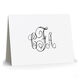Cursive Monogram Folded Note Cards - Letterpress Image 3 of 3