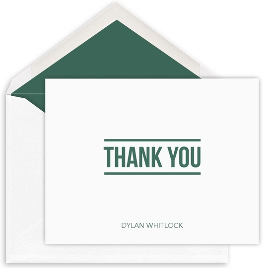 Bold Thank You Folded Note Cards - Letterpress