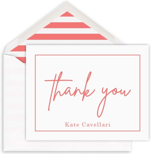 Border Thank You Folded Note Cards - Letterpress