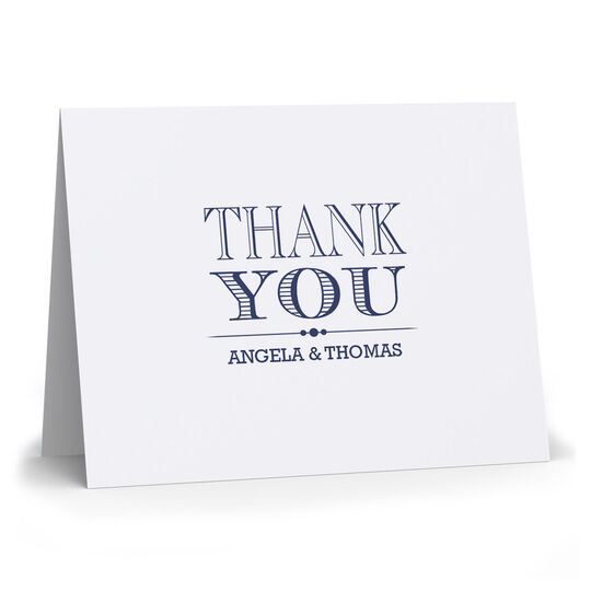 Grand Thank You Folded Note Cards - Letterpress