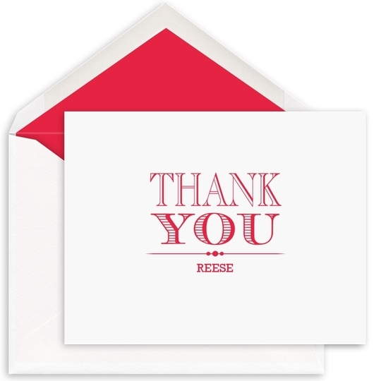 Grand Thank You Folded Note Cards