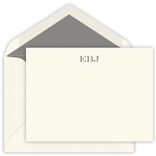 Block Initials Flat Correspondence Note Cards - Letterpress