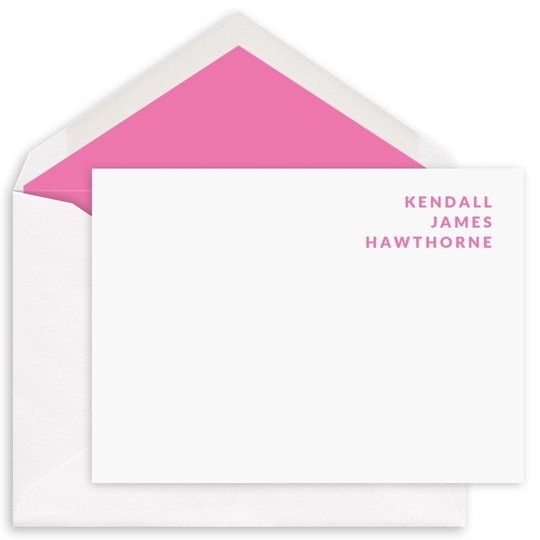 Top Right Corner Text Flat Note Cards