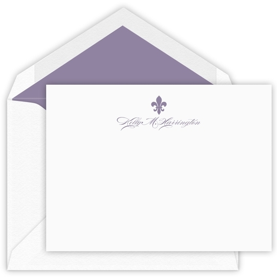 Fleur De Lis Flat Note Cards - Letterpress