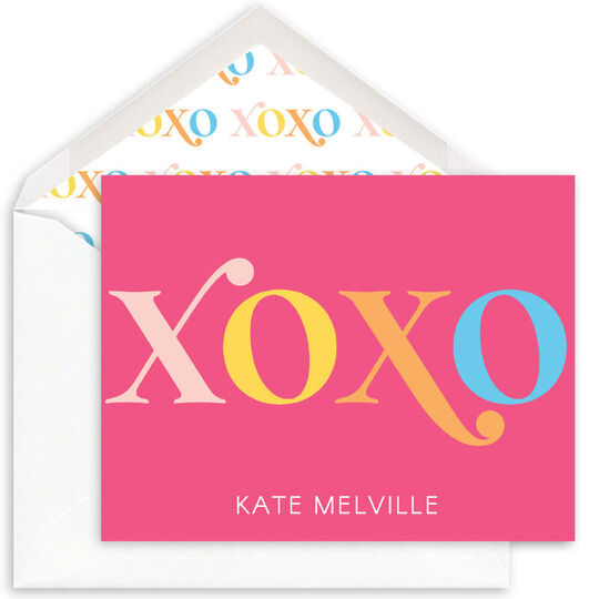 Bright XOXO Folded Note Cards