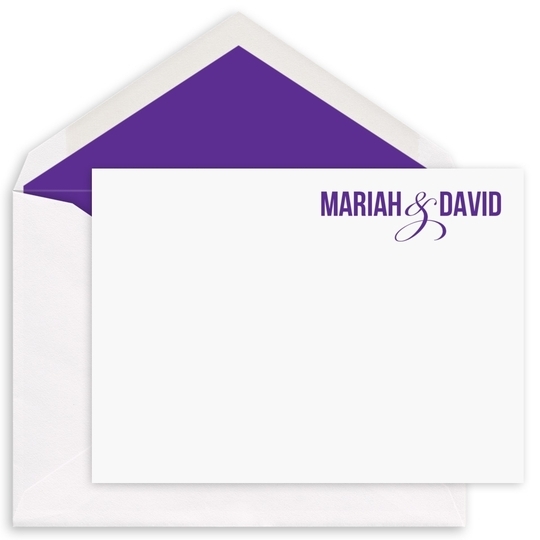 Bold Names with Ampersand Flat Note Cards