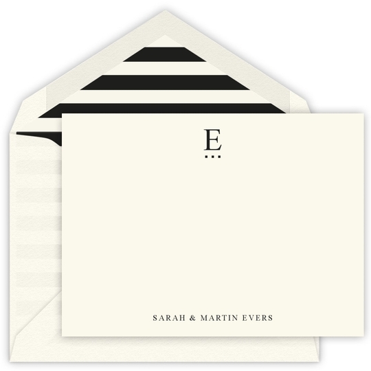 Initial Indicator Flat Note Cards - Letterpress