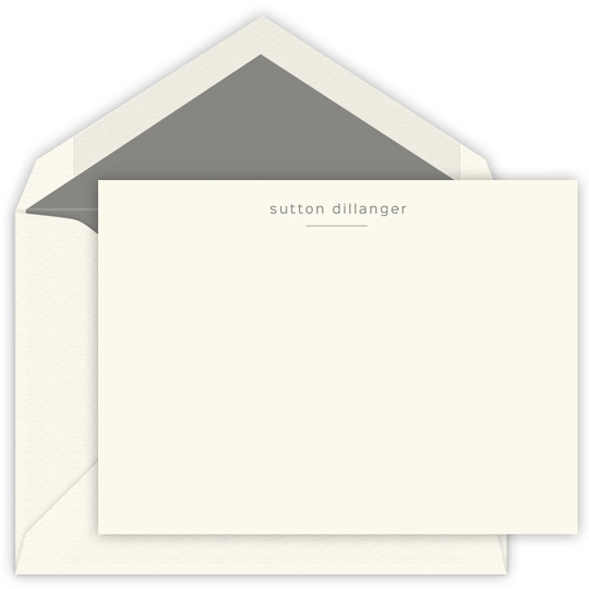 Underlined with Choice of Typeface Flat Note Cards - Letterpress