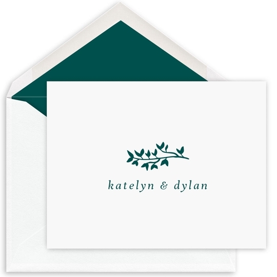 Botanical Motif of Choice Folded Note Cards - Raised Ink