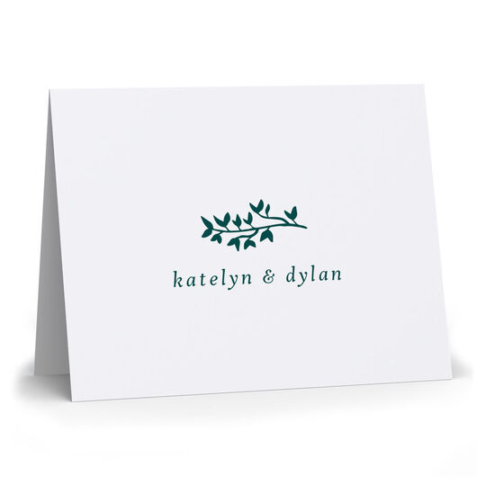 Botanical Motif of Choice Folded Note Cards - Raised Ink