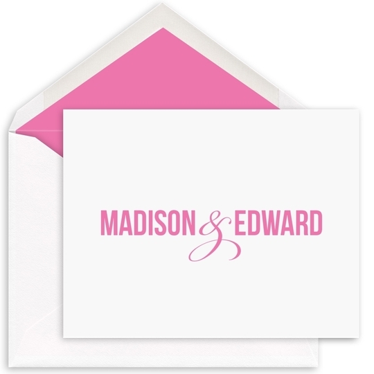 Bold Names with Ampersand Folded Note Cards