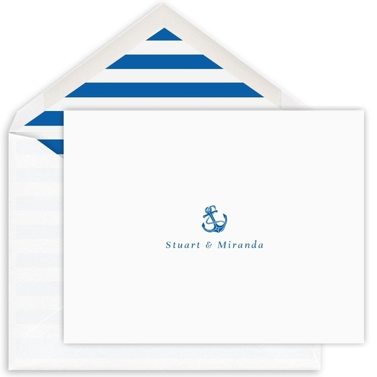 Nautical Motif of Choice Folded Note Cards - Letterpress