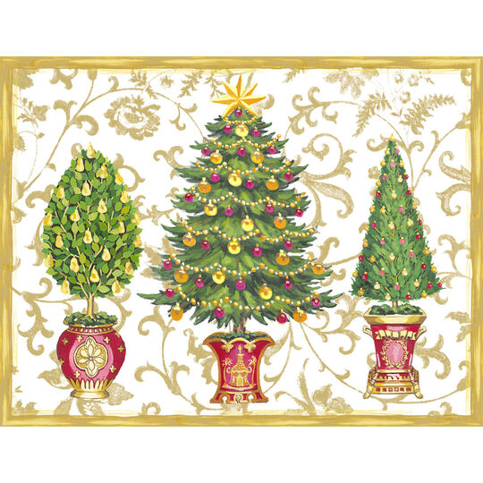 Gilded Trees Folded Holiday Cards