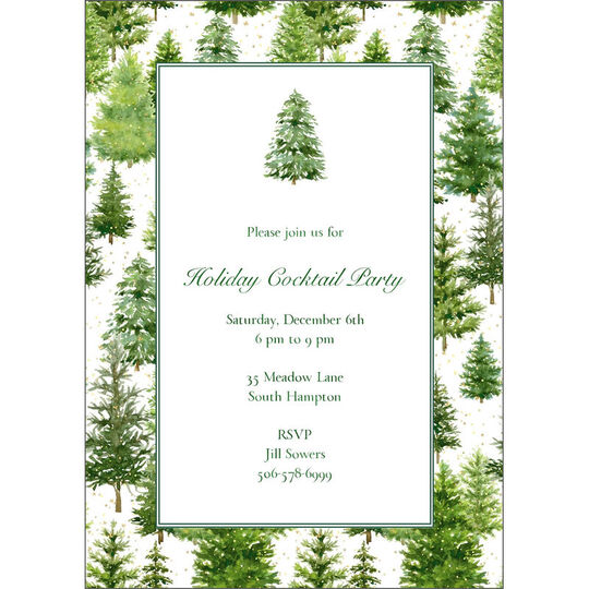 White Christmas Border Invitations