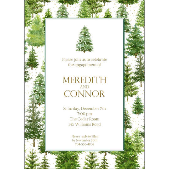 White Christmas Border Invitations