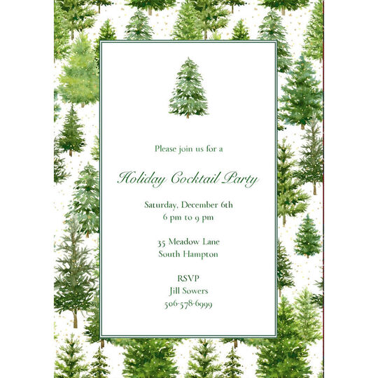 White Christmas Border Invitations