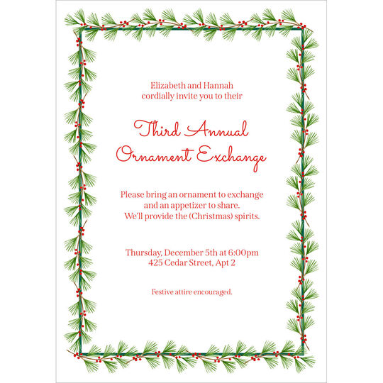 Greenery Border Invitations