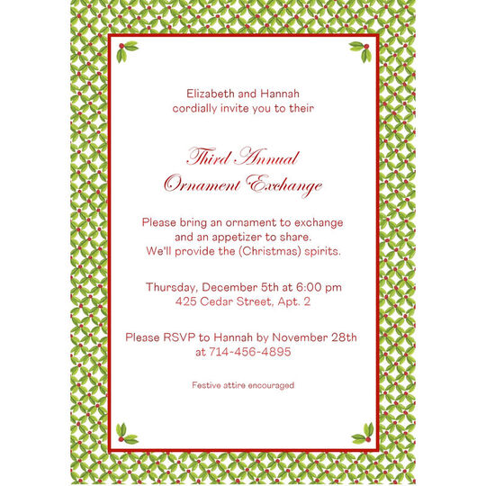 Leaf and Berry Border Invitations