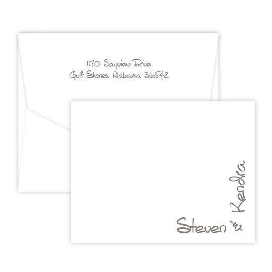 Triple Thick Blissful Flat Note Cards - Raised Ink