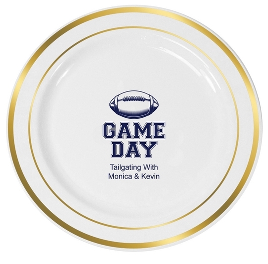 Game Day Premium Banded Plastic Plates