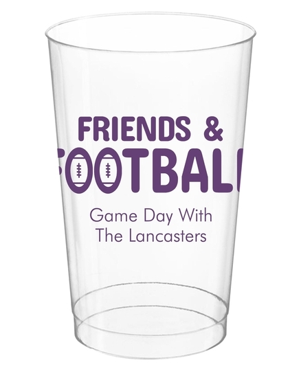 Friends and Football Clear Plastic Cups