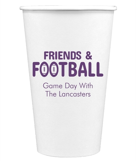 Friends and Football Paper Coffee Cups