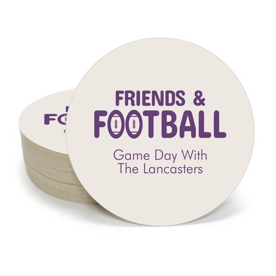 Friends and Football Round Coasters