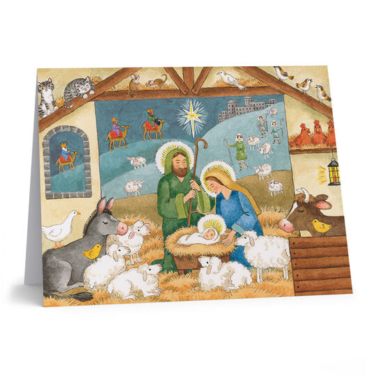 Peaceful Nativity Folded Holiday Cards