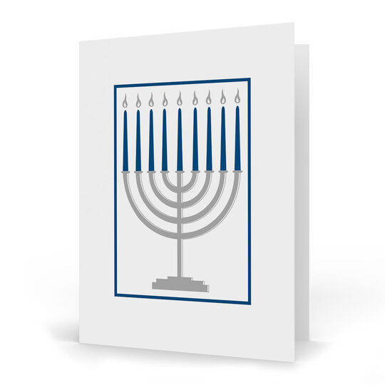 Embossed Menorah Holiday Cards